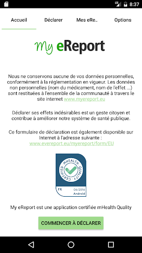 Android application My eReport screenshort