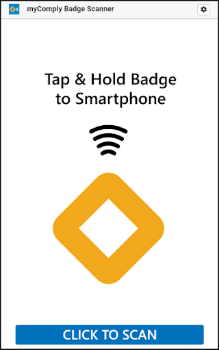 Android application myComply Badge Scanner screenshort