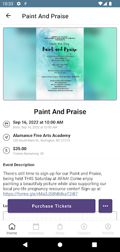 Alamance Fine Arts Academy Screen 2