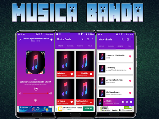 Android application musica de banda romantica screenshort