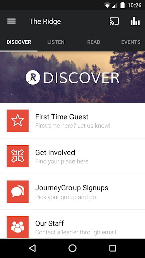 Android application The Ridge Community Church GA screenshort