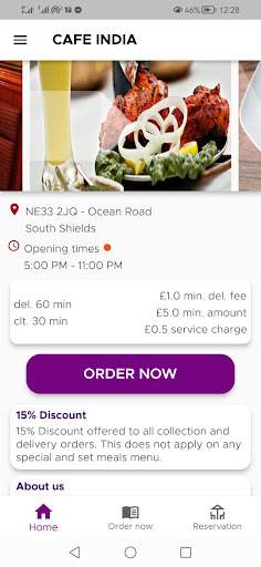Android application Cafe India screenshort