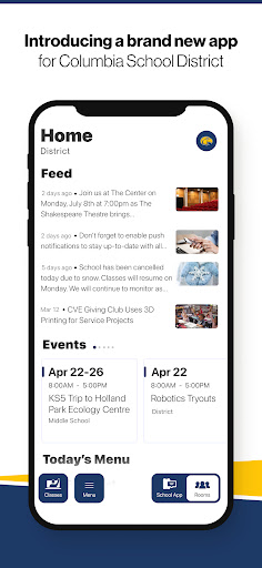 Android application Columbia School District screenshort