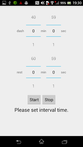 Android application Interval Timer screenshort