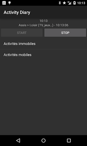 Android application Activity Diary screenshort