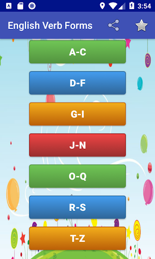 Android application English Verb Forms | V3 Forms screenshort
