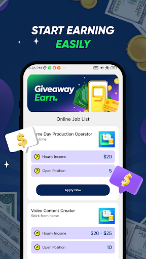 Giveaway Earn Online Job Earn