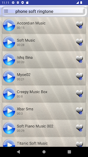 Android application phone soft ringtone screenshort