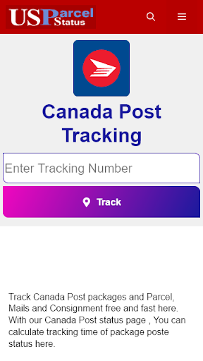 US Parcel Status Tracker Screen 3