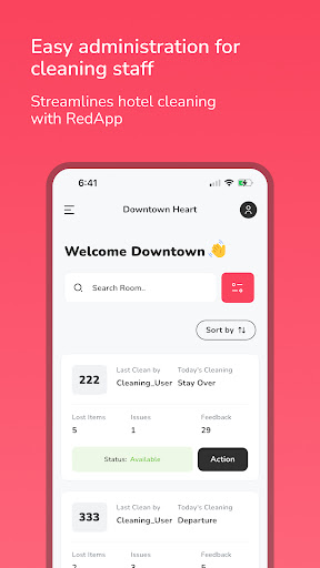 Android application RedApp Housekeeping screenshort