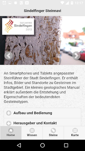 Android application Steinnavi für Sindelfingen screenshort