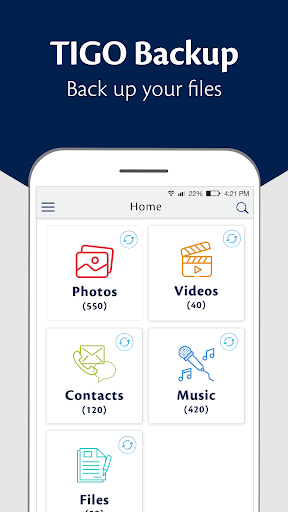 Android application Tigo Backup screenshort