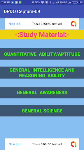 DRDO CEPTAM Preparation App Screen 2