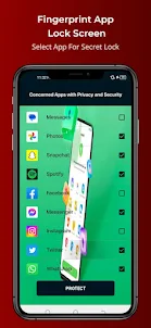 Fingerprint app lock screen