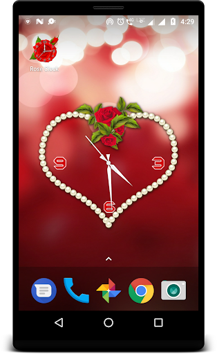 Android application Rose clock live wallpaper screenshort