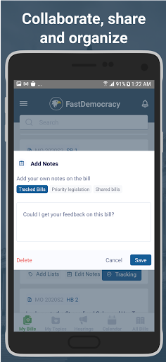 FastDemocracy - Bill Tracker Screen 2