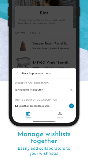 bitte.kaufen Wishlist App Screen 3