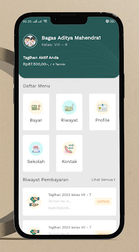 Android application Pembayaran Sekolah screenshort