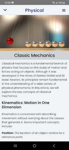 Physics Course Screen 3