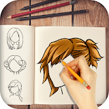 Girl HairStyle Drawing icon