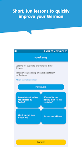 Android application speakeasy Learn German screenshort