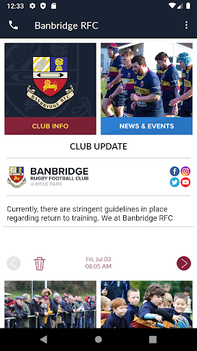 Android application Club365 screenshort