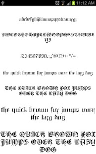 Old English Fonts for FlipFont Screenshot