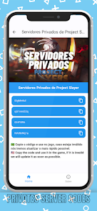 Project Slayers Codes Privados - Apps on Google Play