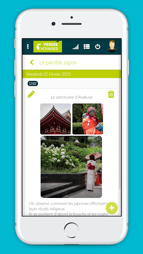Android application Verdié TravelBlog Orange screenshort