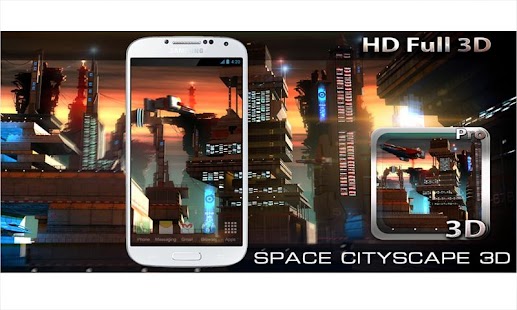 تصویر صفحه نمایش 3D LWP Space Cityscape
