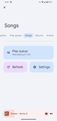 Vanilla Music Player Screen 2