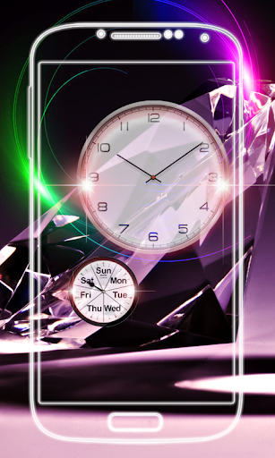 Diamond Clock Live Wallpaper