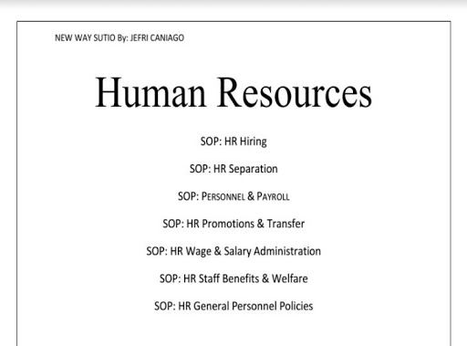 Human Resources S.O.P Screen 2