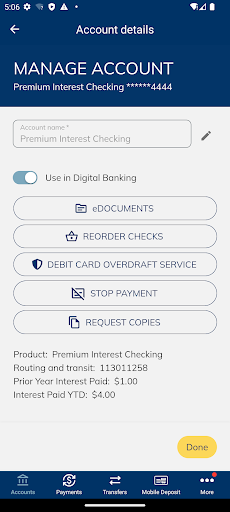 Amegy Mobile Banking Screen 2