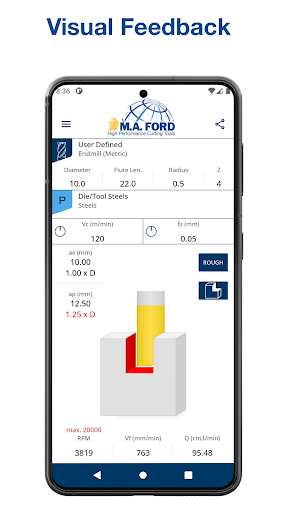 Screenshot of M.A. Ford Machining Calculator