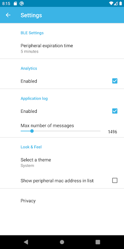 Screenshot of ST BLE Toolbox