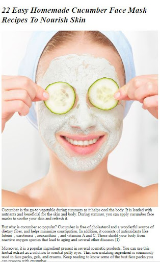 Cucumber Face Mask Recipe Tips Screen 3