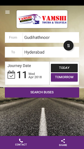 Android application Vamshi Travels screenshort