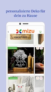 Mizu: personalisierte produkte Screenshot