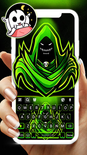 Android application Neon Green Reaper Keyboard Bac screenshort