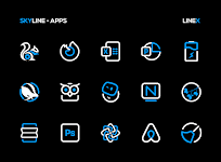 screenshot of SkyLine Icon Pack : LineX Blue