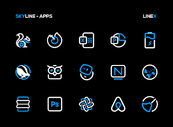 SkyLine Icon Pack : LineX Blue