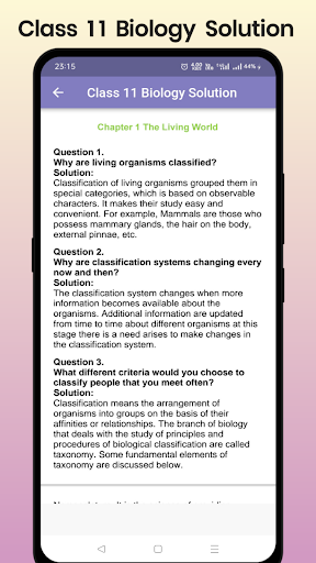 Class 11 Biology Solution Screen 2