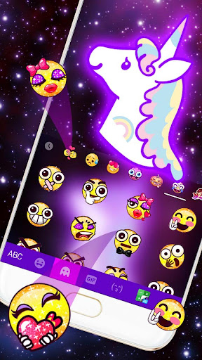 Galaxy Unicorn Keyboard Theme Screenshot 2 - AppWisp.com