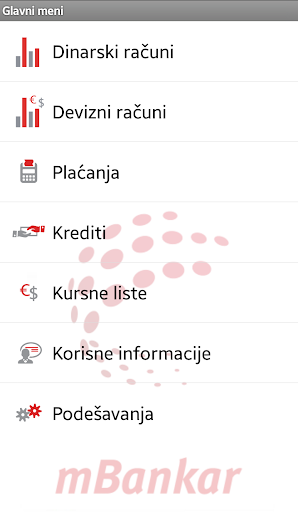 Android application mBiznisBankar ProCredit Srbija screenshort