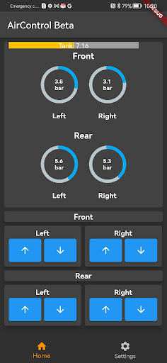 Android application AirControl Suspensions screenshort
