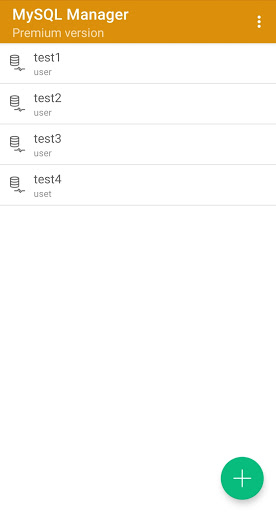 Android application MySQL Manager screenshort