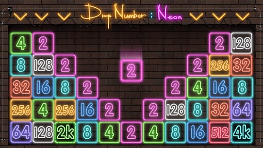 Drop Number : Neon 2048 Apk Mod for Android [Unlimited Coins/Gems] 2