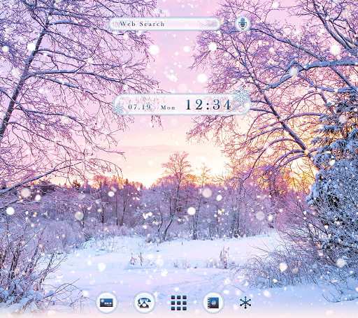Android application Snowy Forest Dawn Theme screenshort