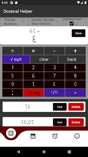 Android application Dozenal Calculator and Helper screenshort
